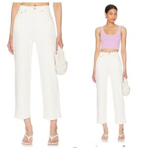 Revolve Pistola Cassie Crop Super High Rise Straight Sand Vintage Jeans Size 29